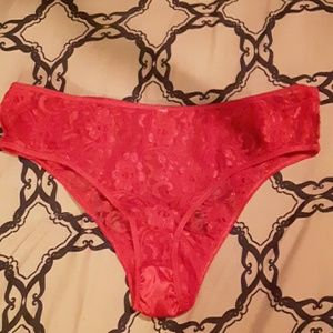 Red  lace high rise panty